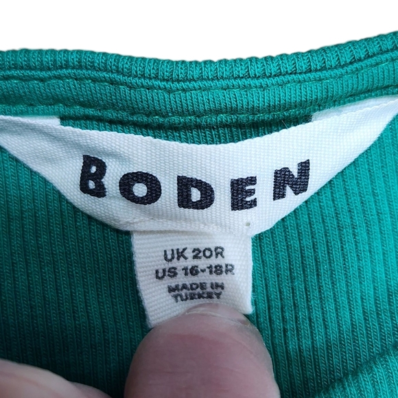 BODEN Tank Top Green Midi Ribbed Dress Womens 16-18 R - Picture 3 of 8